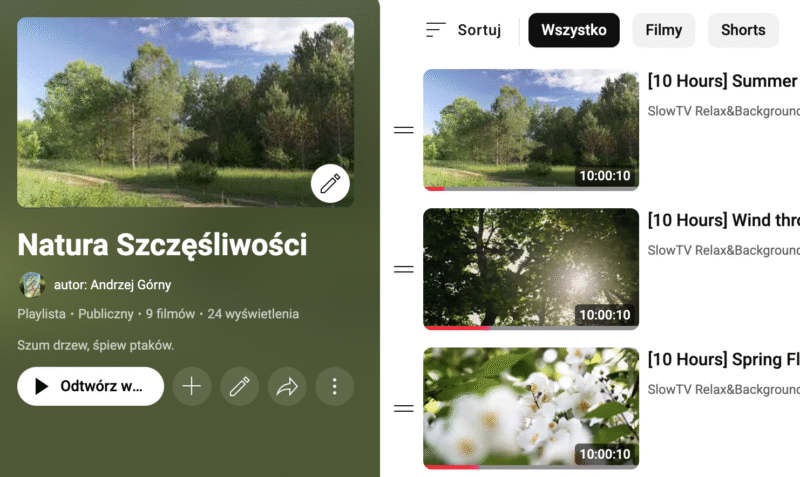 Natura Szczęśliwości - You Tube