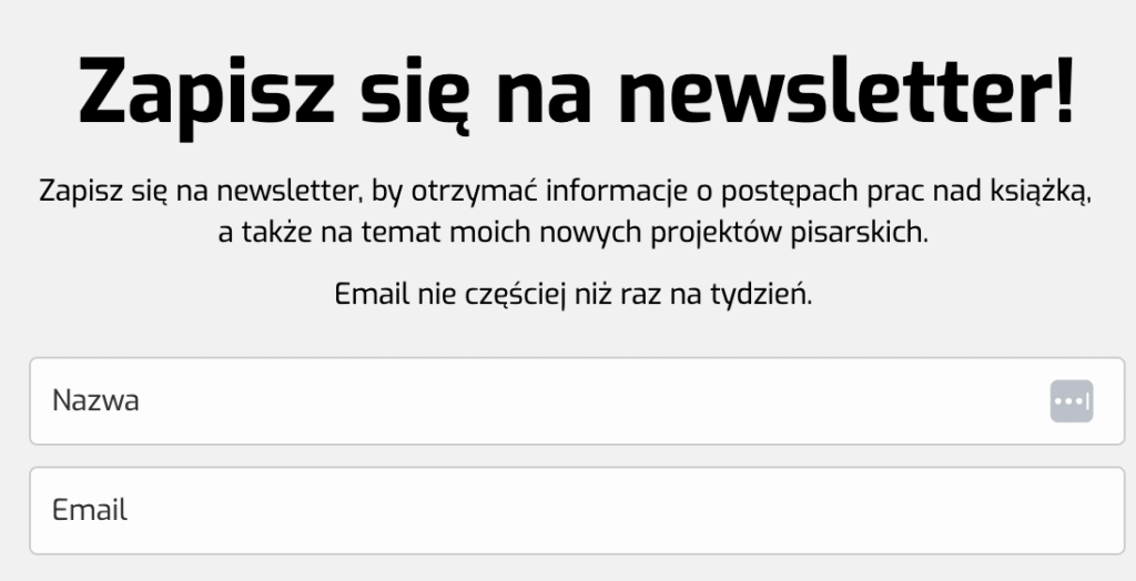 Zapisz się na newsletter!